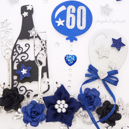 Handmade Personalised 3D Birthday Card with Balloons & Champagne + Complimentary Gift Box | Birthday | Birthday for Him | Mother's Day