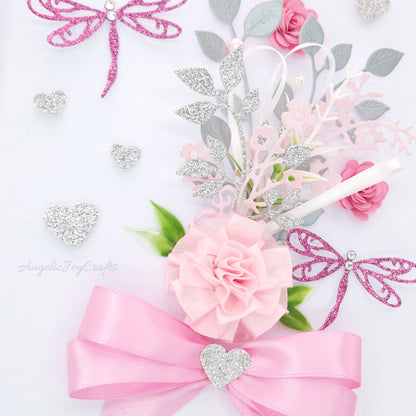 Handmade Personalised 3D Birthday Card with Flowers & Bow + Complimentary Gift Box | Mother's Day