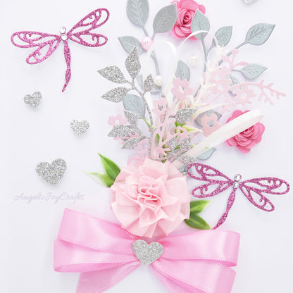 Handmade Personalised 3D Birthday Card with Flowers & Bow + Complimentary Gift Box | Mother's Day