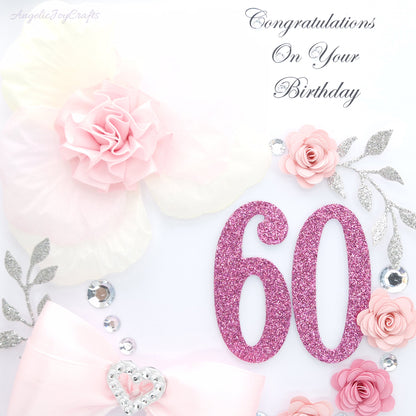 Handmade Personalised 3D Birthday Card with Orchid & Brooch Bow + Complimentary Gift Box | Birthday | Mother's Day