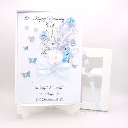 Handmade Personalised 3D Birthday Card with Flower Bouquet & Bow + Complimentary Gift Box | Birthday | Mother's Day