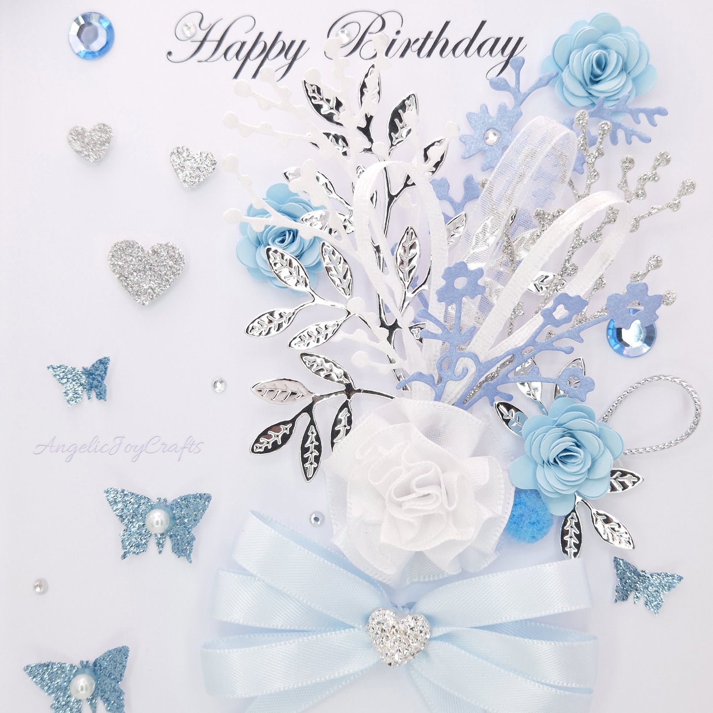 Handmade Personalised 3D Birthday Card with Flower Bouquet & Bow + Complimentary Gift Box | Birthday | Mother's Day