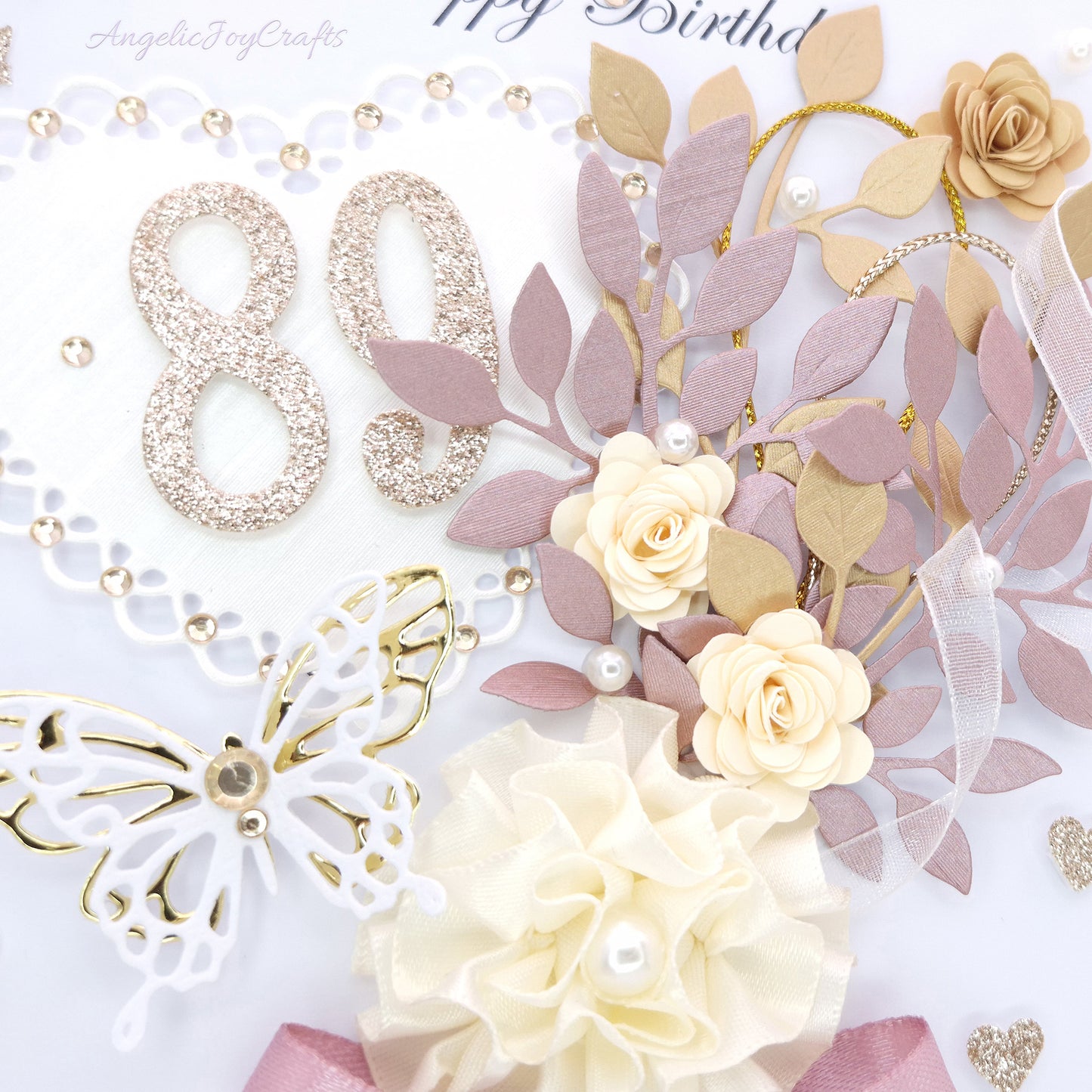 Handmade Personalised 3D Birthday Card with Elegant Bouquet & Bow + Complimentary Gift Box | Birthday | Mother's Day