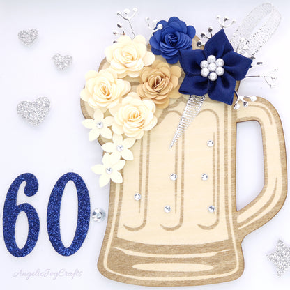 Handmade Personalised 3D Birthday Card with Beer Mug + Complimentary Gift Box | Birthday | Birthday for Him