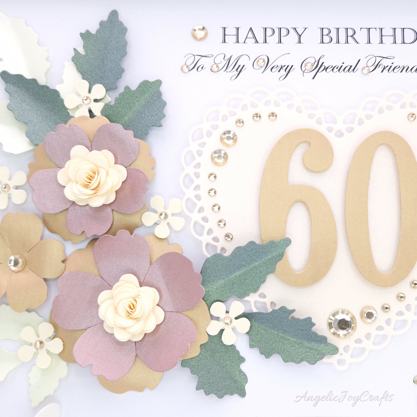 Handmade Personalised 3D Birthday Day Card with Floral Bouquet & Heart + Complimentary Gift Box | Birthday | Mother's Day