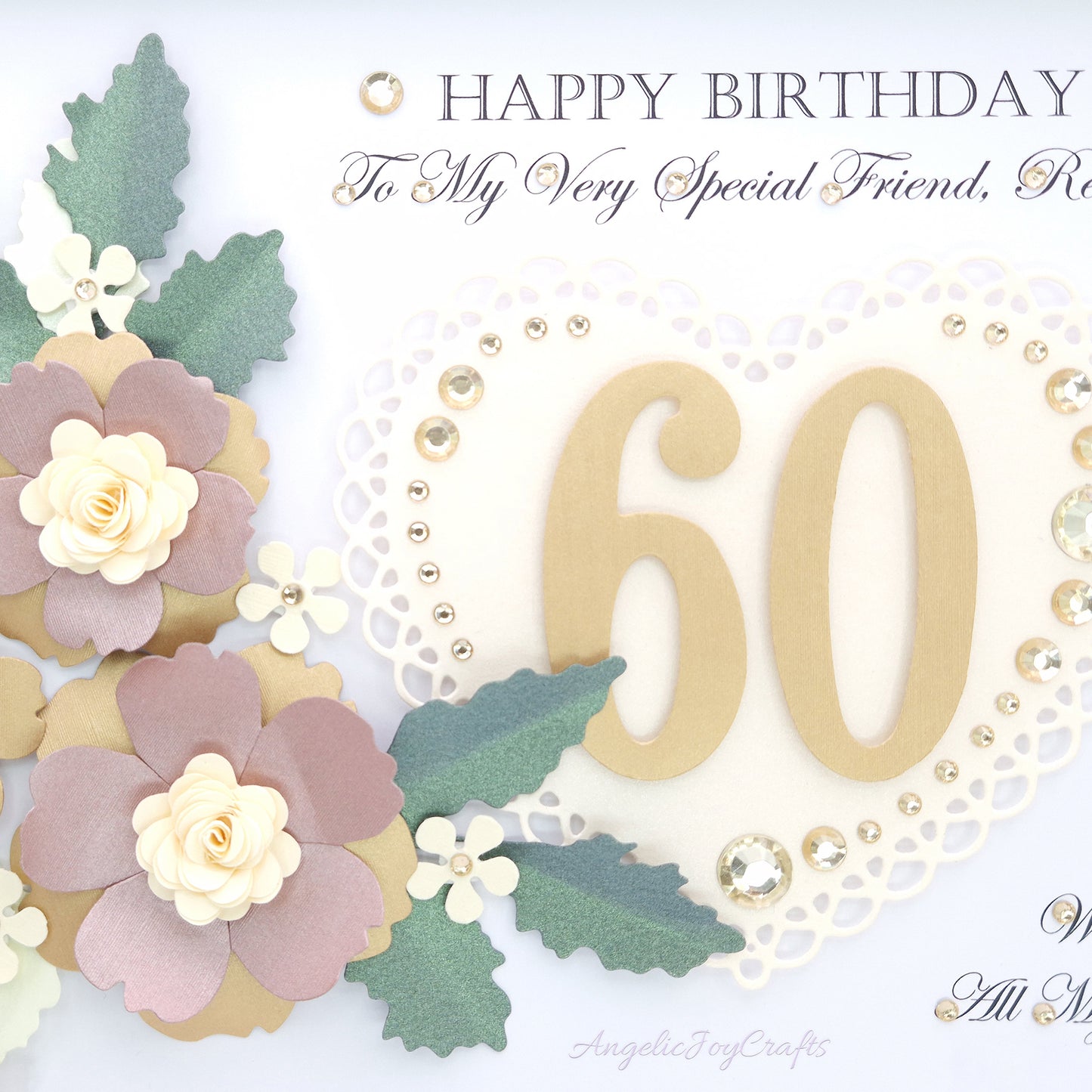 Handmade Personalised 3D Birthday Day Card with Floral Bouquet & Heart + Complimentary Gift Box | Birthday | Mother's Day