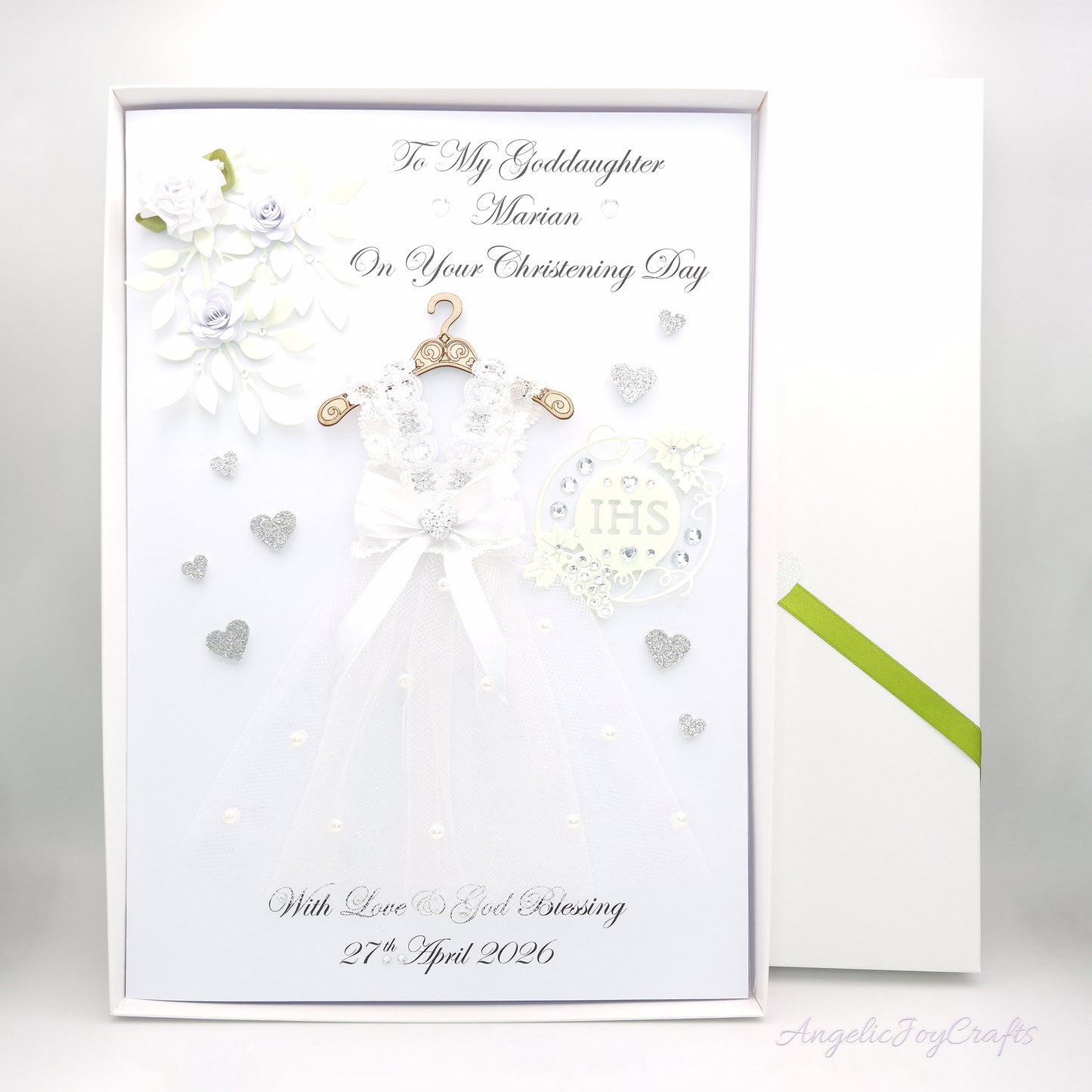 Large A4 Handmade Personalised 3D Christening Card + Complimentary Gift Box | Christening | Baptism
