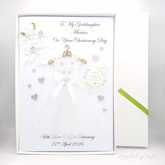Large A4 Handmade Personalised 3D Christening Card + Complimentary Gift Box | Christening | Baptism
