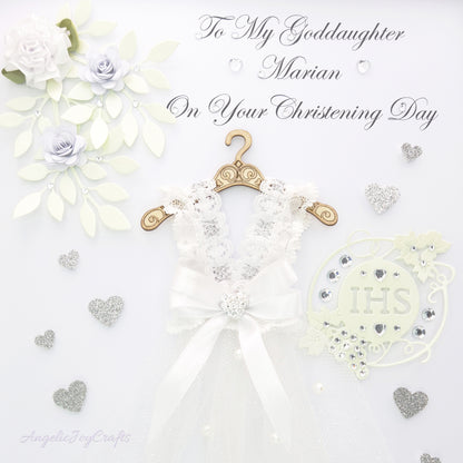 Large A4 Handmade Personalised 3D Christening Card + Complimentary Gift Box | Christening | Baptism