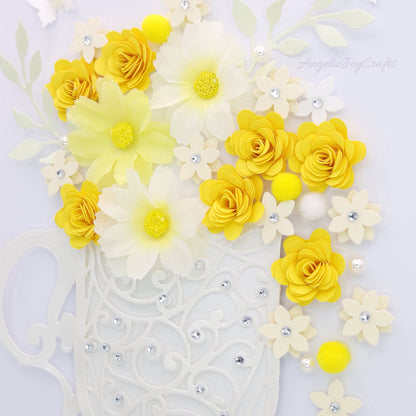 Handmade Personalised 3D Birthday Card with Mug of Flowers + Complimentary Gift Box | Birthday | Mother's Day