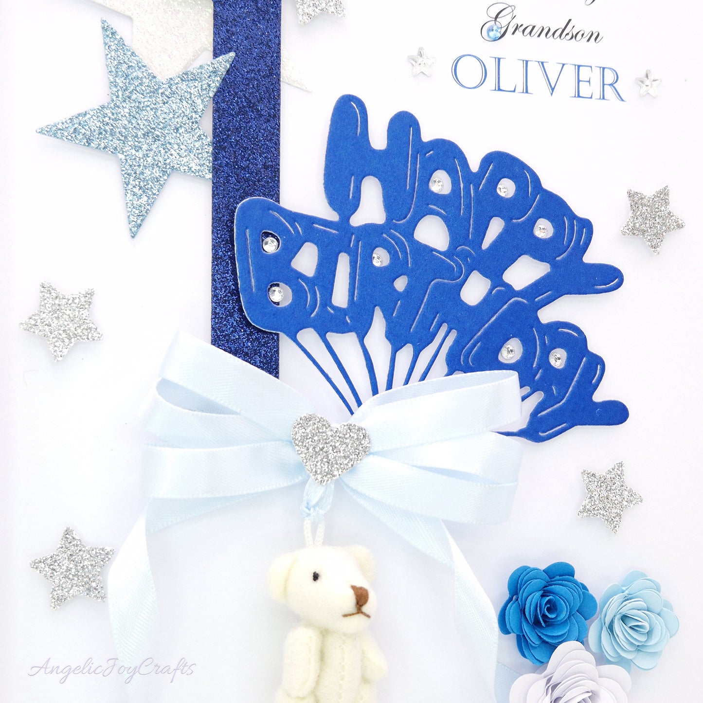 Handmade Personalised 3D Child Birthday Card with a Plush Teddy + Complimentary Gift Box | Baby Shower | Child Birthday | Baby Born | Birthday
