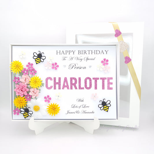 Handmade Personalised 3D Birthday Card with Summer + Complimentary Gift Box | Birthday | Mother's Day