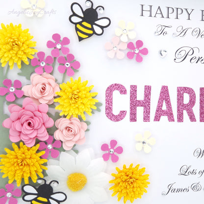 Handmade Personalised 3D Birthday Card with Summer + Complimentary Gift Box | Birthday | Mother's Day
