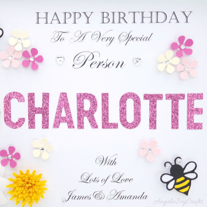 Handmade Personalised 3D Birthday Card with Summer + Complimentary Gift Box | Birthday | Mother's Day