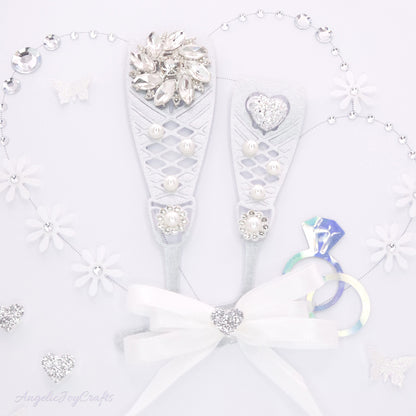 Handmade Personalised 3D Wedding Card with Champagne Flutes & Hearts+ Complimentary Gift Box | Anniversary | Wedding | Engagement