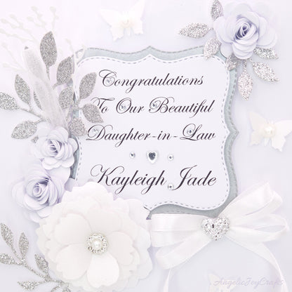 Handmade Personalised 3D Gold Birthday Card with Floral Frames & Bow + Complimentary Gift Box | Birthday | Mother's Day