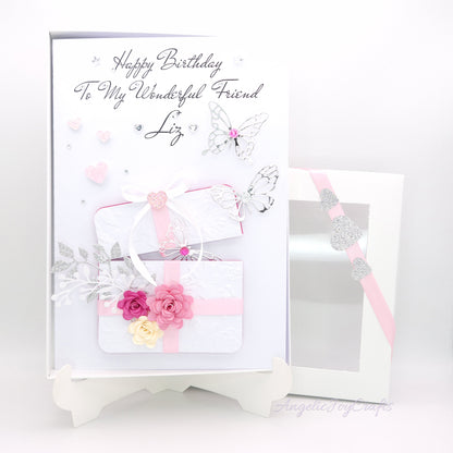 Handmade Personalised 3D Birthday Card with Gift Box + Complimentary Gift Box | Birthday | Mother's Day
