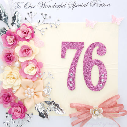 Handmade Personalised 3D Birthday Card with Flowers & Bow + Complimentary Gift Box | Birthday | Mother's Day | Anniversary | Wedding | Engagement