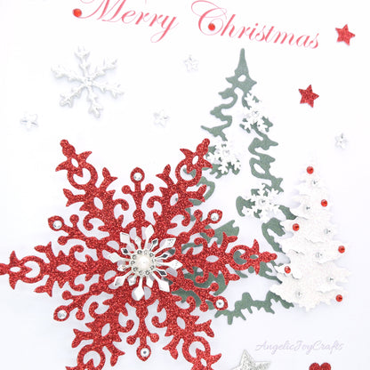 Handmade Personalised 3D Christmas Card with Spinnable Snowflake + Complimentary Gift Box | Christmas | Noel | New Year