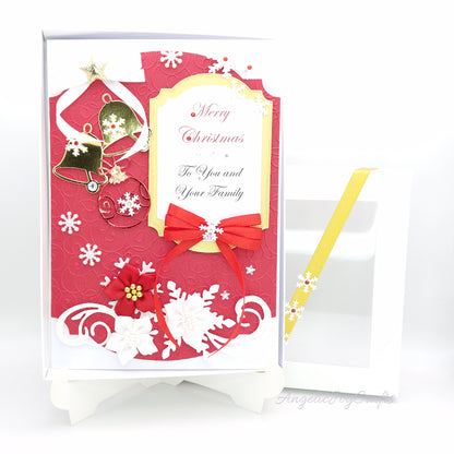 Handmade Personalised 3D Christmas Card with Bells & Snowflakes + Complimentary Gift Box | Christmas | Noel | New Year (Copy)
