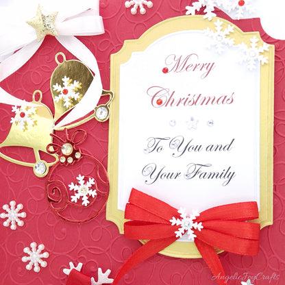 Handmade Personalised 3D Christmas Card with Bells & Snowflakes + Complimentary Gift Box | Christmas | Noel | New Year (Copy)