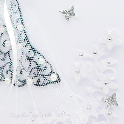 Handmade Personalised 3D Wedding Card with Sparkly Dress + Complimentary Gift Box | Anniversary | Wedding | Engagement