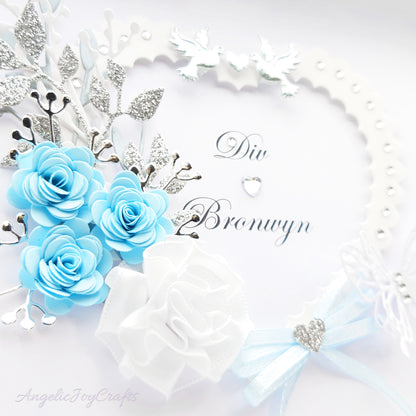 Handmade Personalised 3D Wedding Card with Heart, Flowers & Butterflies + Complimentary Gift Box | Anniversary | Wedding | Engagement