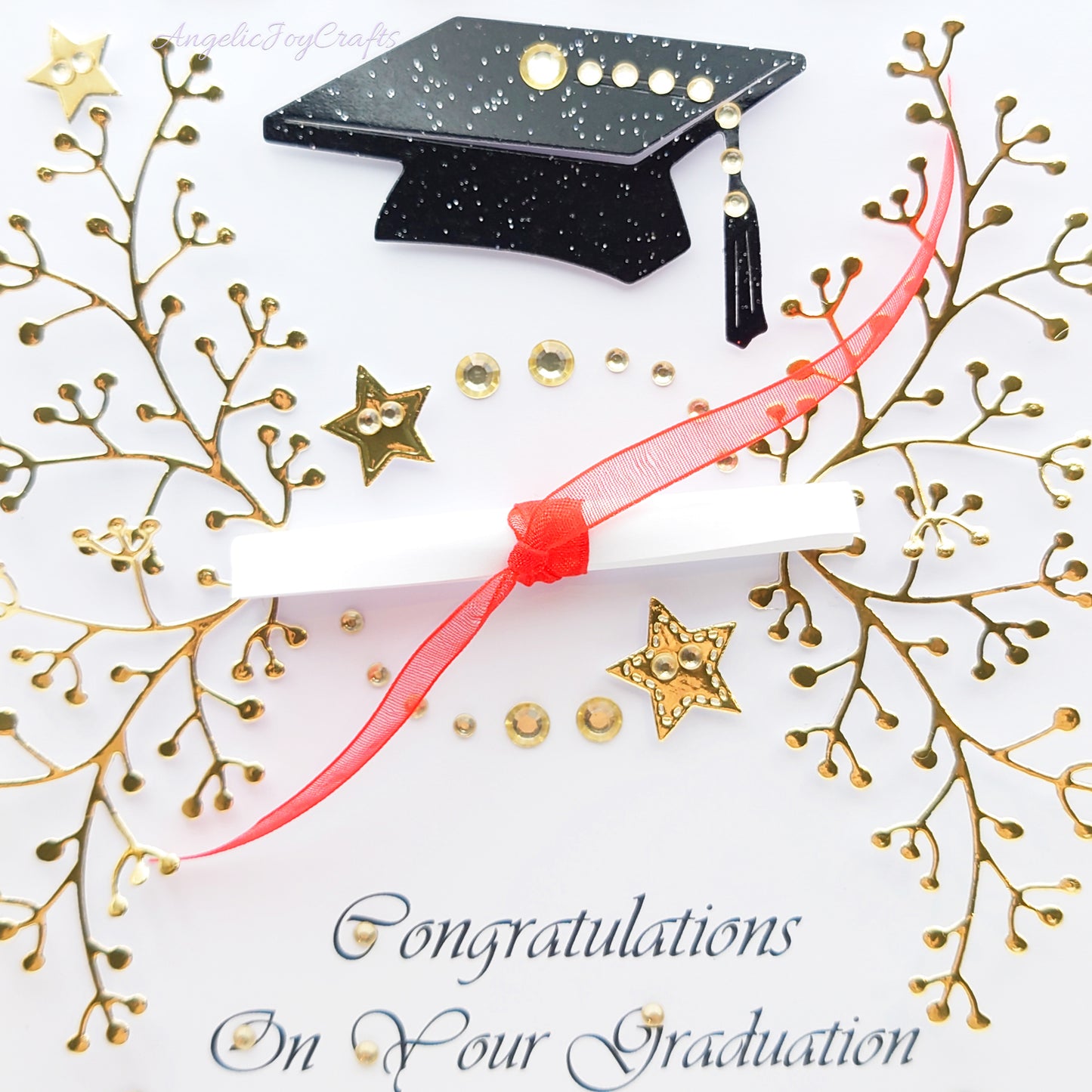 Handmade Personalised 3D Graduation Card with Mortarboard & Scroll + Complimentary Gift Box | Graduation