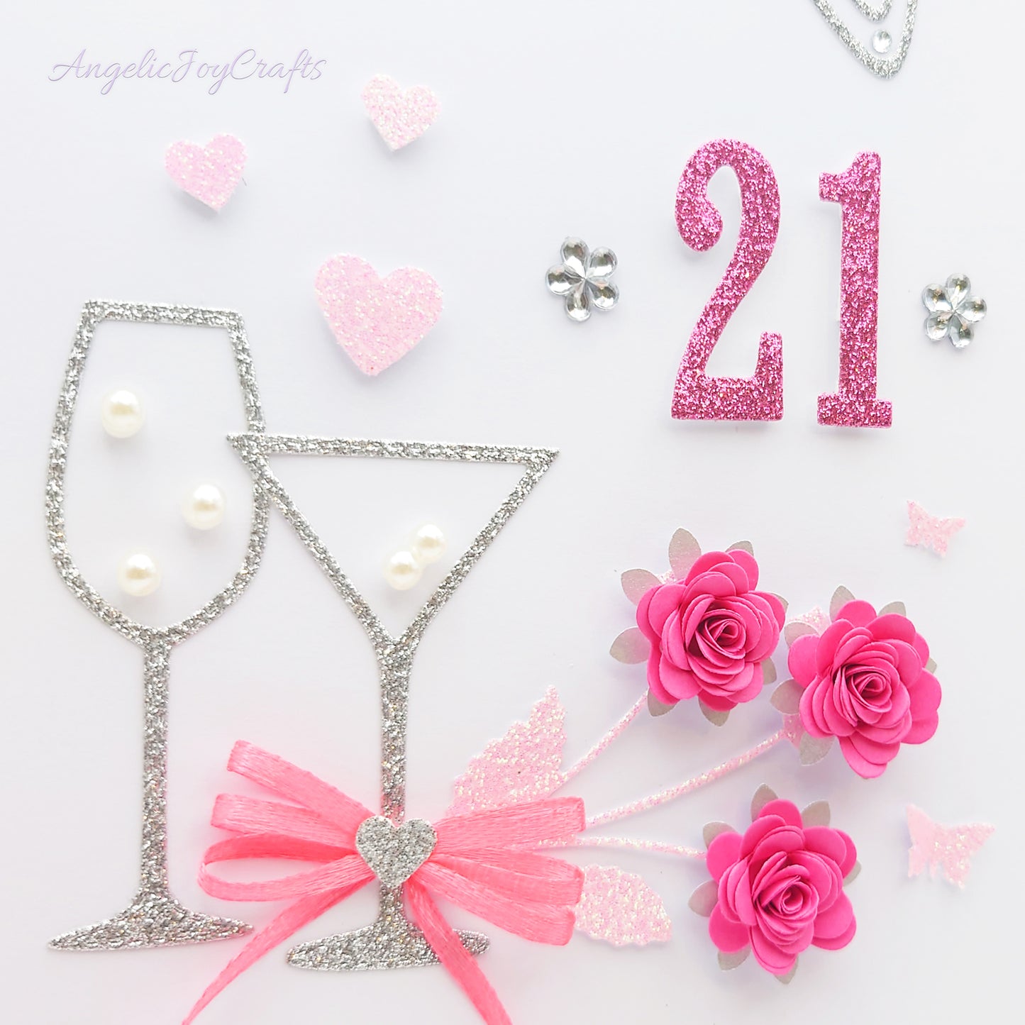 Handmade Personalised 3D Birthday Card with Cocktails & Flowers + Complimentary Gift Box | Birthday | Mother's Day