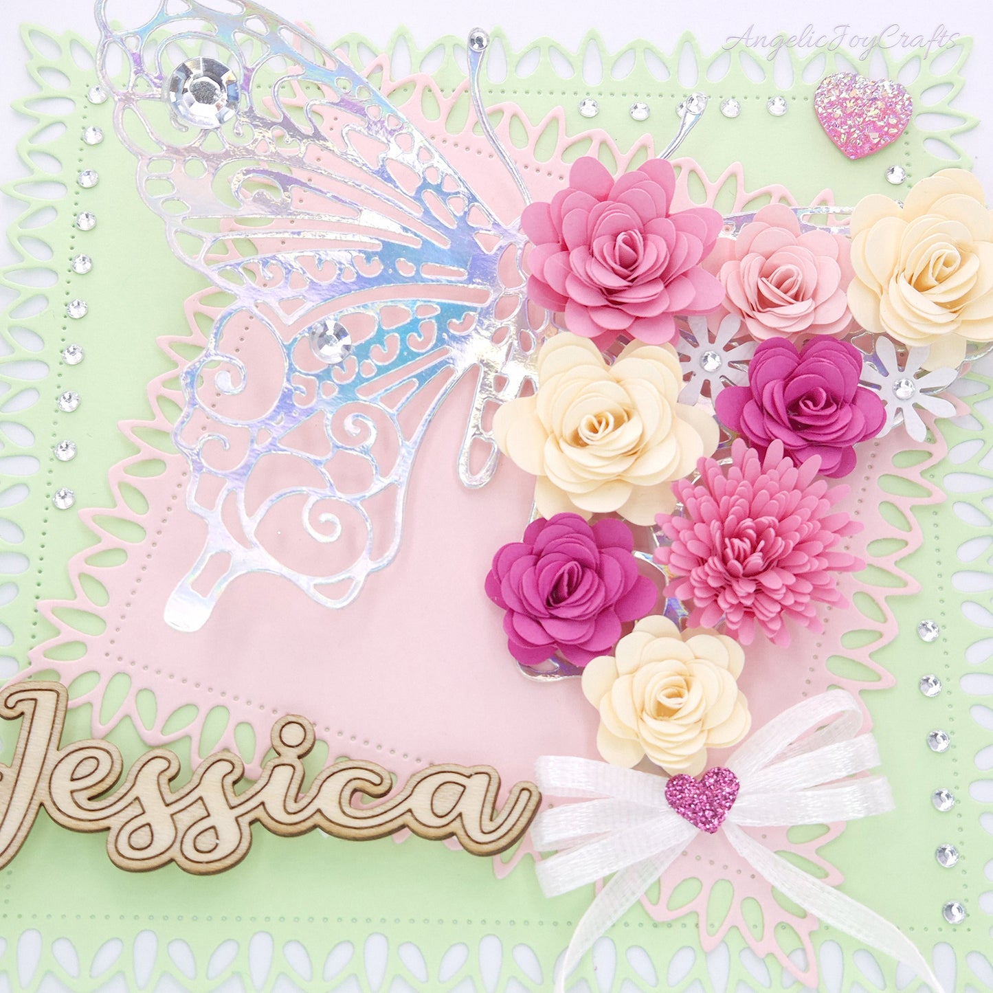 Handmade Personalised 3D Birthday Card with Flower Butterfly + Complimentary Gift Box | Birthday | Mother's Day