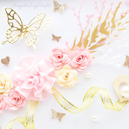 Handmade Personalised 3D Birthday Card with Flower Branch & Butterflies + Complimentary Gift Box | Birthday | Mother's Day