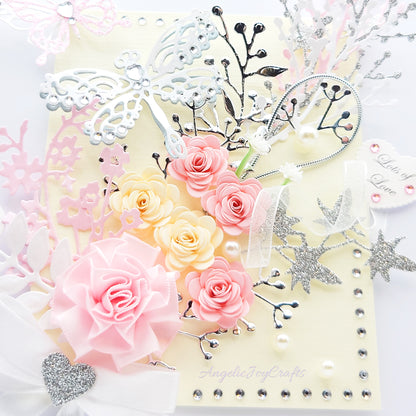 Handmade Personalised 3D Birthday Card with Bow & Flowers + Complimentary Gift Box | Birthday | Mother's Day