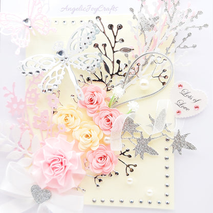 Handmade Personalised 3D Birthday Card with Bow & Flowers + Complimentary Gift Box | Birthday | Mother's Day