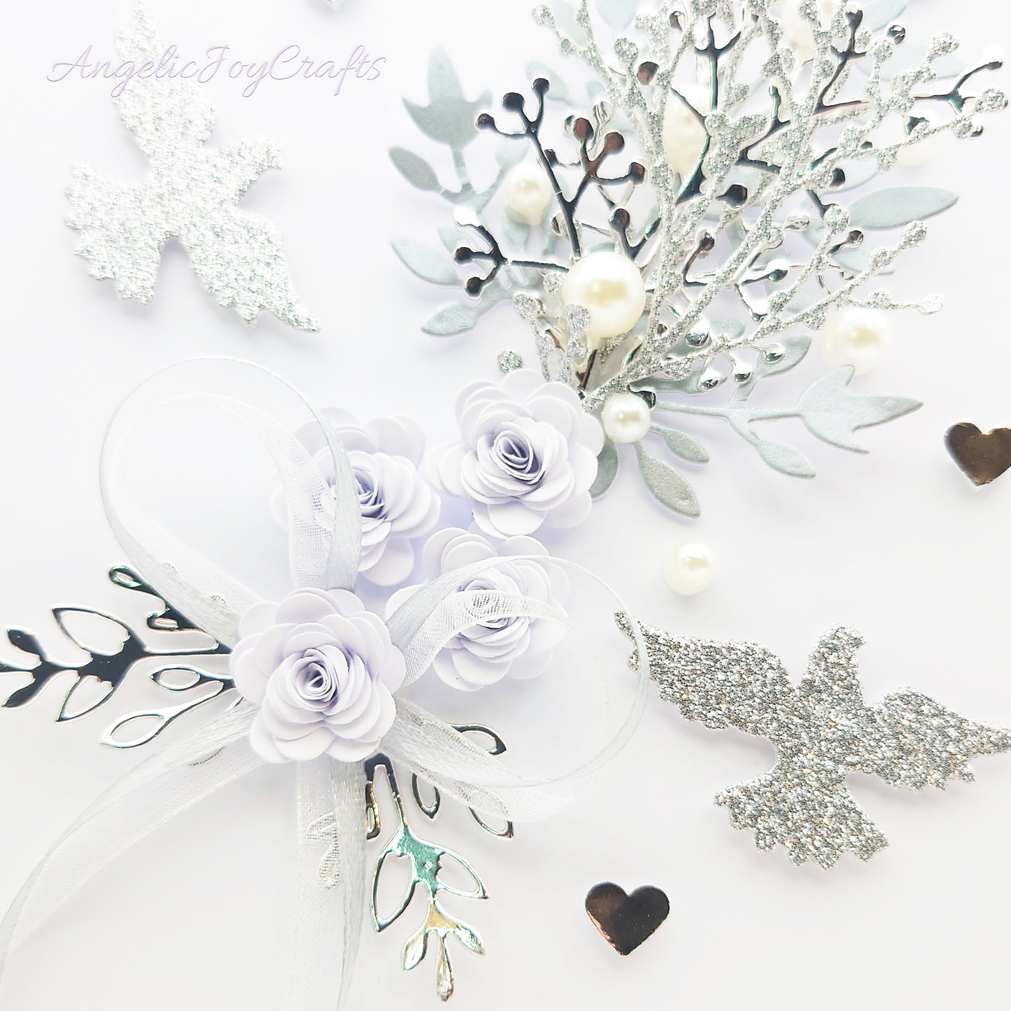 Handmade Personalised 3D Condolence Card with Bow & Doves + Complimentary Gift Box | Condolence | Grief | Mourning