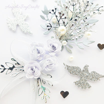 Handmade Personalised 3D Condolence Card with Bow & Doves + Complimentary Gift Box | Condolence | Grief | Mourning