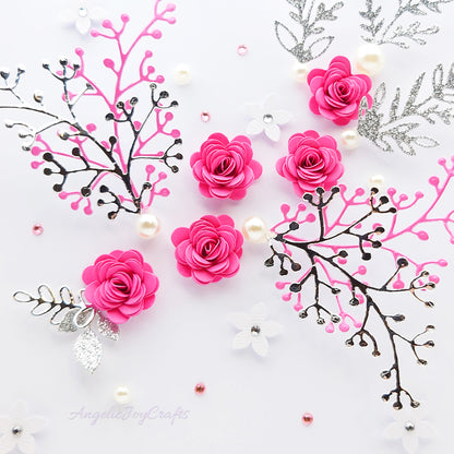 Handmade Personalised 3D Birthday Card with Floral Branches & Flowers + Complimentary Gift Box | Birthday | Mother's Day