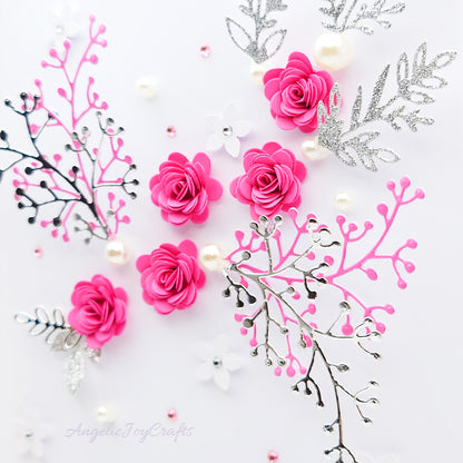 Handmade Personalised 3D Birthday Card with Floral Branches & Flowers + Complimentary Gift Box | Birthday | Mother's Day