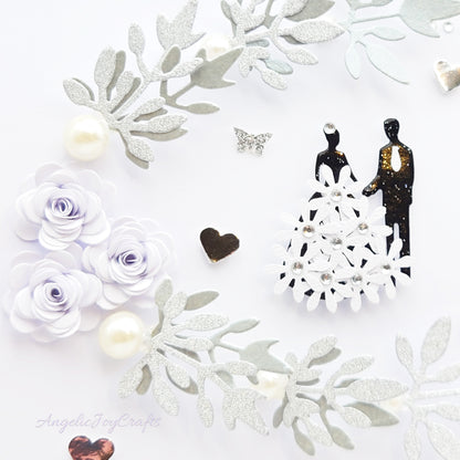 Handmade Personalised 3D Anniversary Card with Couple & Floral Branches + Complimentary Gift Box | Anniversary | Wedding | Engagement