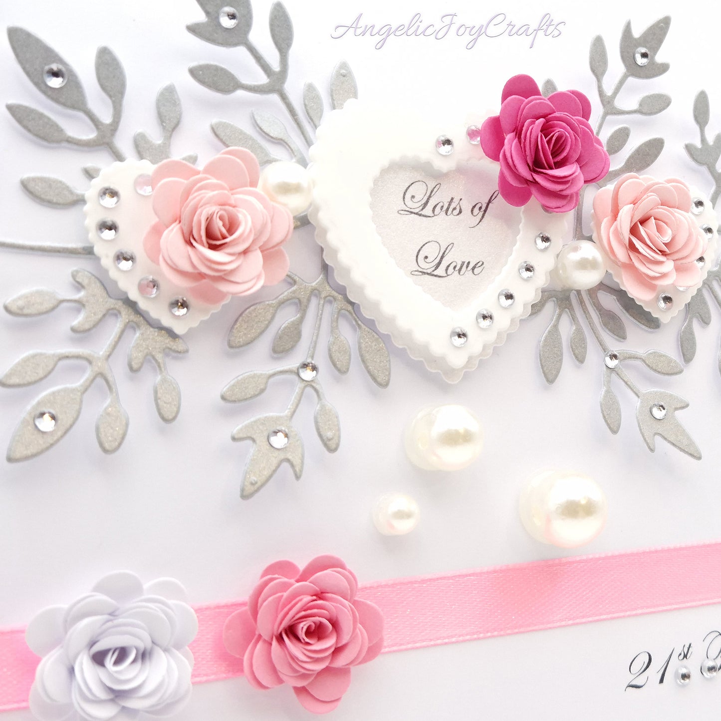 Handmade Personalised 3D Anniversary Card with Hearts & Flowers + Complimentary Gift Box | Anniversary | Wedding | Engagement | Birthday | Mother's Day | Valentine's Day
