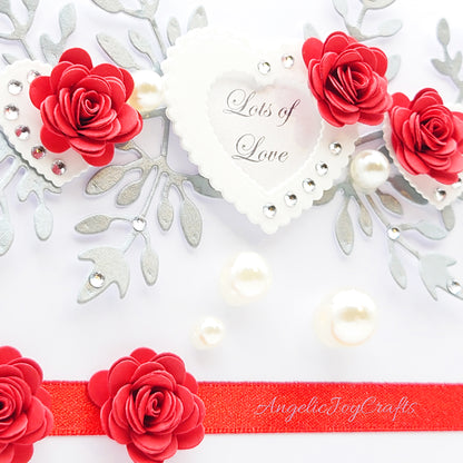 Handmade Personalised 3D Valentine's Day Card with Floral Hearts & Flowers + Complimentary Gift Box | Valentine's Day | Birthday | Mother's Day | Anniversary | Wedding | Engagement