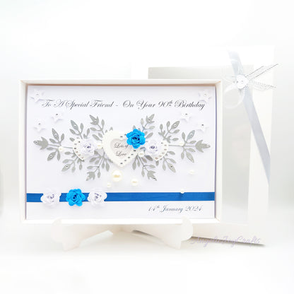 Handmade Personalised 3D Anniversary Card with Hearts & Flowers + Complimentary Gift Box | Anniversary | Wedding | Engagement | Birthday | Mother's Day | Valentine's Day