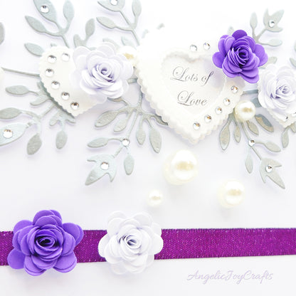 Handmade Personalised 3D Anniversary Card with Hearts & Flowers + Complimentary Gift Box | Anniversary | Wedding | Engagement | Birthday | Mother's Day | Valentine's Day