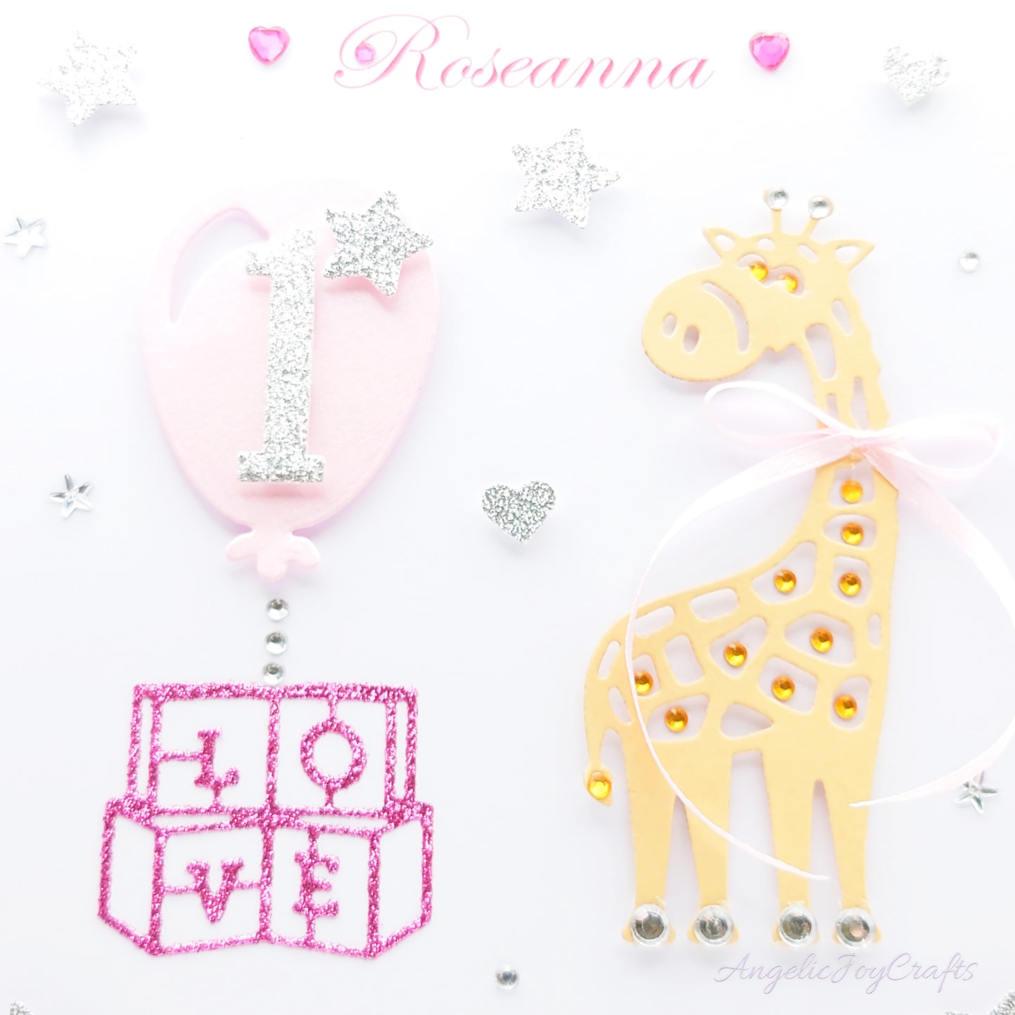 Handmade Personalised 3D Child Birthday Card with an Giraffe & Baloon + Complimentary Gift Box | Baby Shower | Child Birthday | Baby Born | Birthday