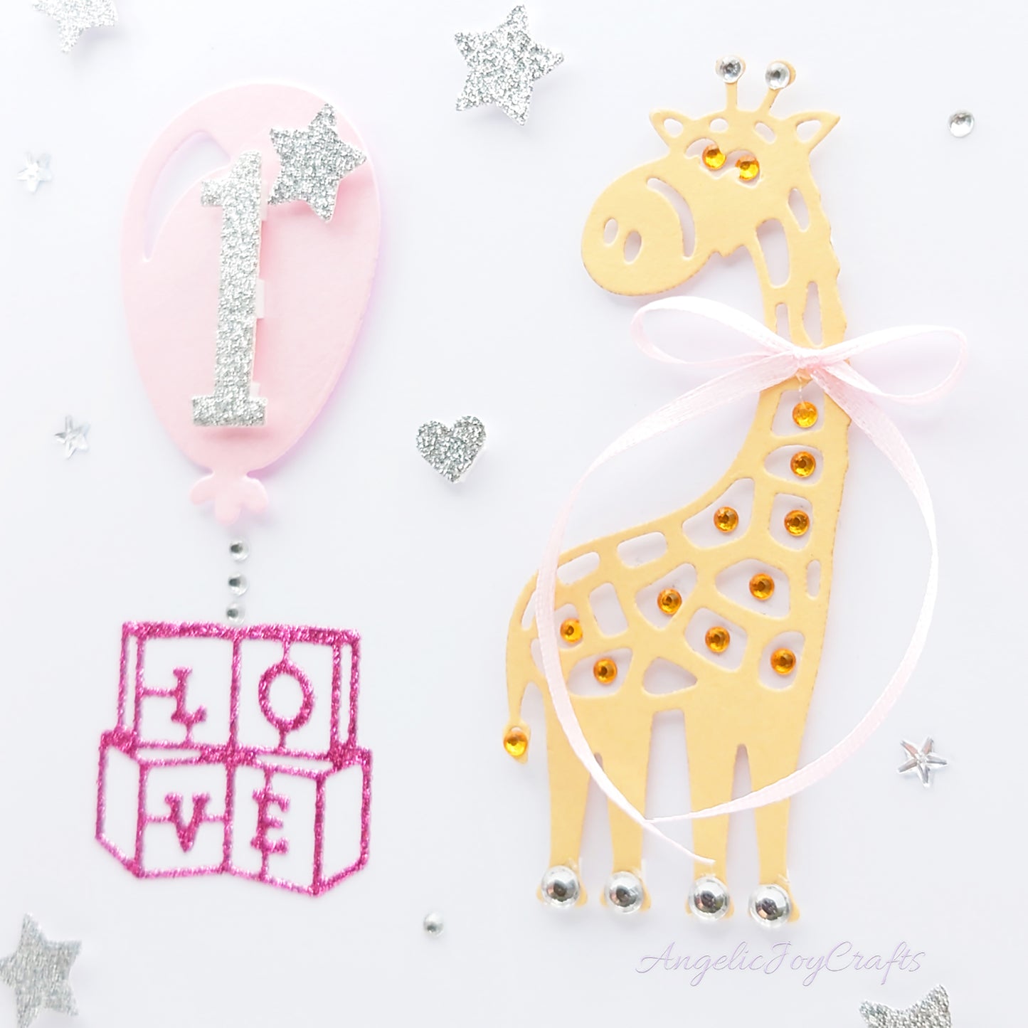Handmade Personalised 3D Child Birthday Card with an Giraffe & Baloon + Complimentary Gift Box | Baby Shower | Child Birthday | Baby Born | Birthday