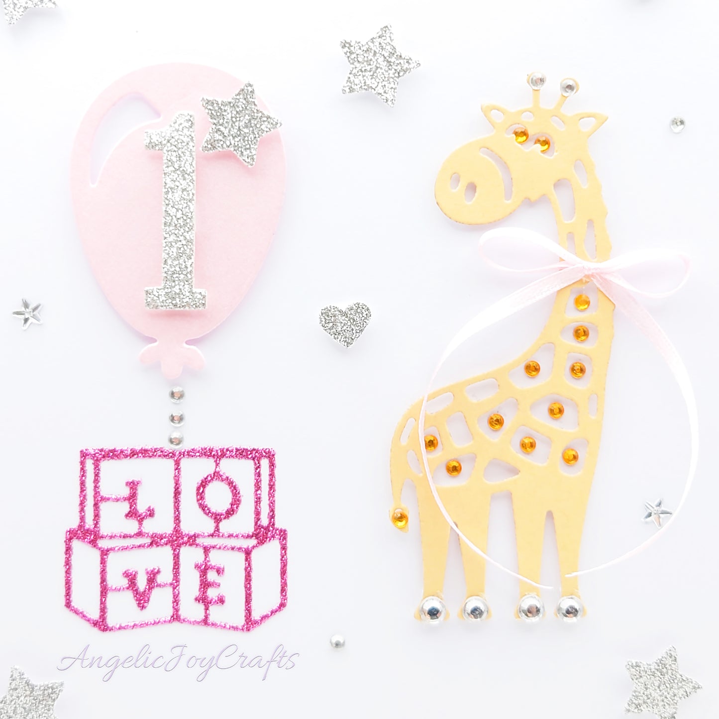 Handmade Personalised 3D Child Birthday Card with an Giraffe & Baloon + Complimentary Gift Box | Baby Shower | Child Birthday | Baby Born | Birthday