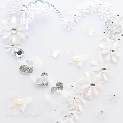 Handmade Personalised 3D Wedding Card with Floral Heart & Butterflies + Complimentary Gift Box | Anniversary | Wedding | Engagement