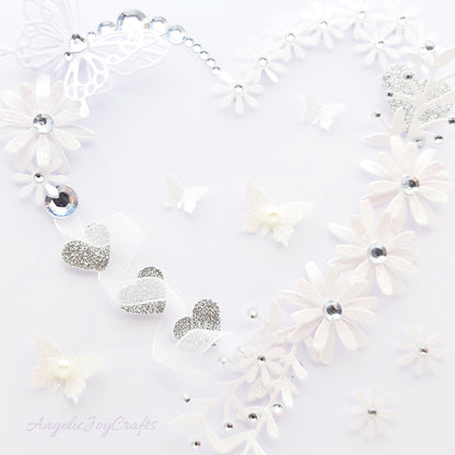 Handmade Personalised 3D Wedding Card with Floral Heart & Butterflies + Complimentary Gift Box | Anniversary | Wedding | Engagement