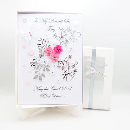 Handmade Personalised 3D Birthday Card with Floral Branch & Butterflies + Complimentary Gift Box | Birthday | Mother's Day