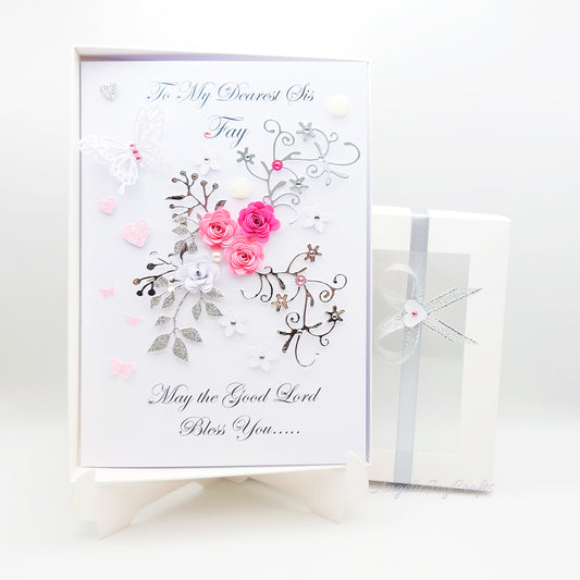 Handmade Personalised 3D Birthday Card with Floral Branch & Butterflies + Complimentary Gift Box | Birthday | Mother's Day