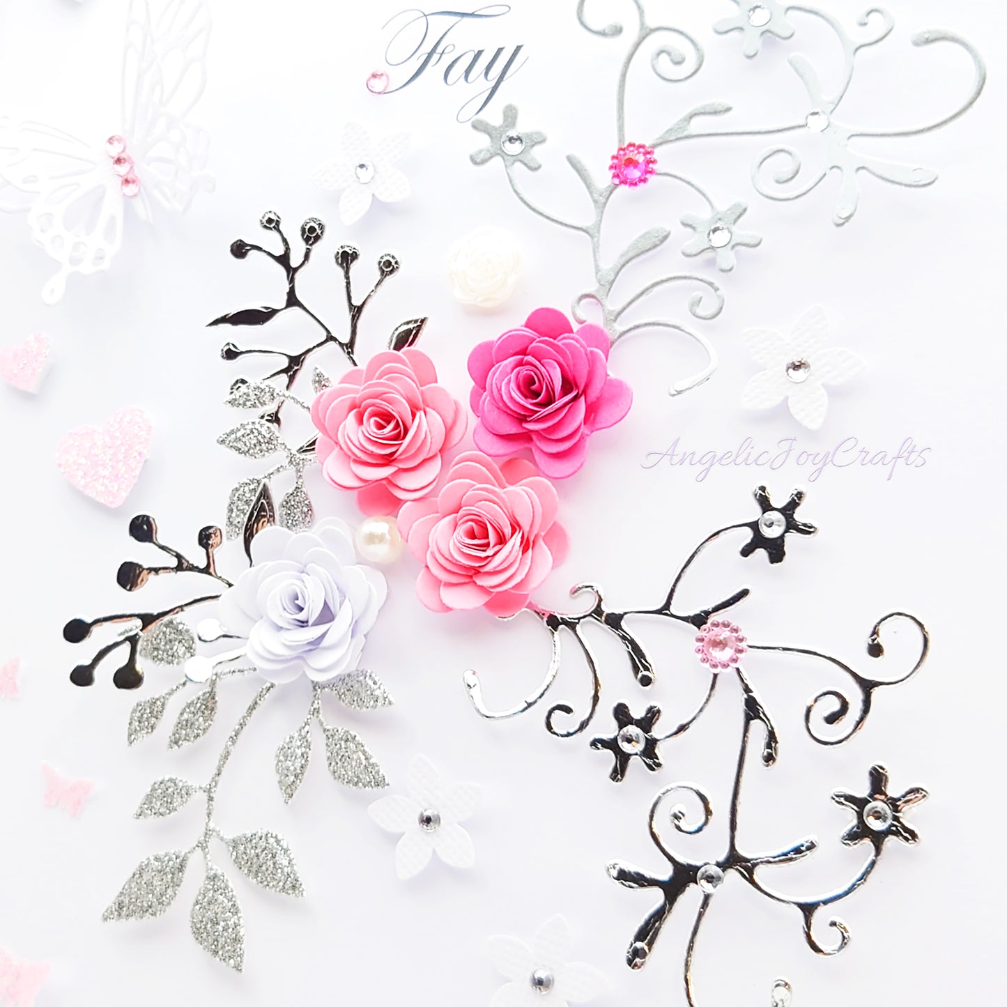 Handmade Personalised 3D Birthday Card with Floral Branch & Butterflies + Complimentary Gift Box | Birthday | Mother's Day